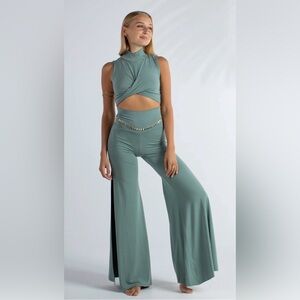 Royal Codes Juno Slit Pants Sage Green S Petite